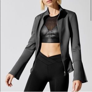 Celestine peplum jacket in grey